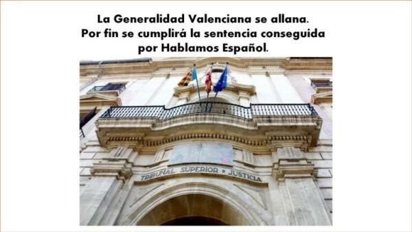 El Gobierno Valenciano se allana ante el TSJCV y acepta que una asignatura troncal se imparta en español al grupo del niño defendido por Hablamos Español