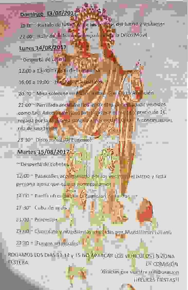 El Parad&iacute;s se prepara para celebrar las tradicionales fiestas en honor a la Virgen de la  Asunci&oacute;n