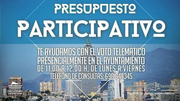 Hoy miércoles, día 8, se abre el plazo del voto telemático del Presupuesto Participativo de 2024