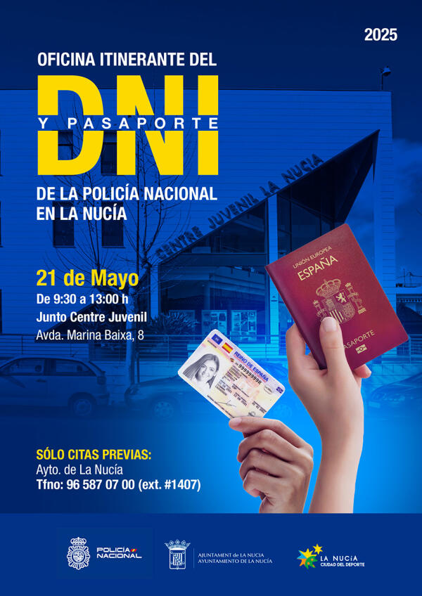 La Oficina itinerante del DNI y Pasaporte visitará La Nucía el 21 de mayo 