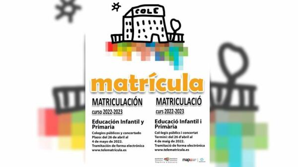 El 26 de abril se abre el plazo de solicitud de matrícula para Infantil y Primaria en los colegios de Benidorm