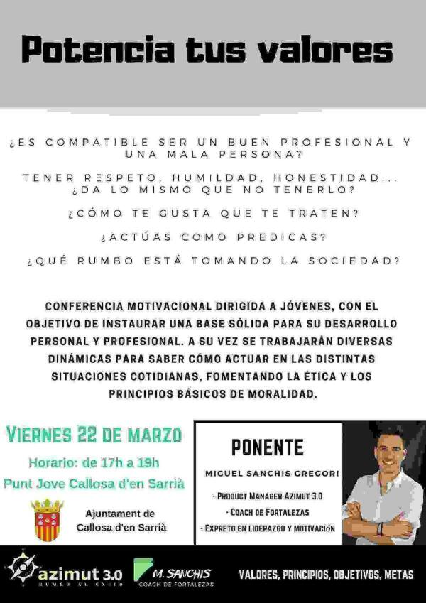 Callosa // El Punt Jove acoge este viernes una ponencia motivacional a cargo de Miguel Sanchis