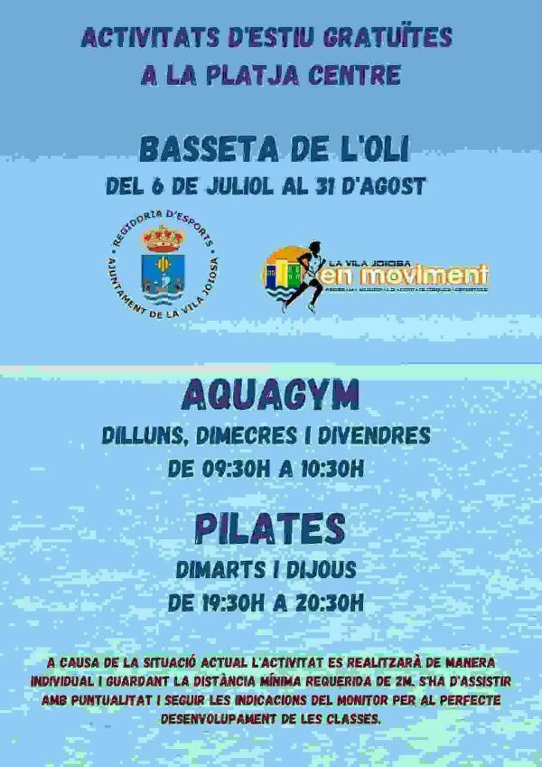 Deportes oferta un verano de actividades deportivas gratuitas en la playa Centro de la Vila. 