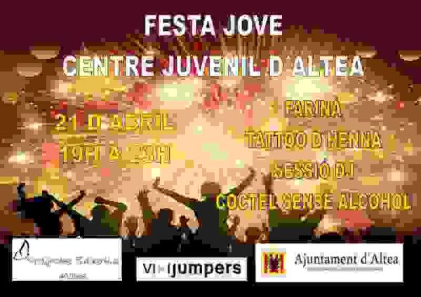Fiesta joven en el Centro Juvenil de Altea el pr&oacute;ximo d&iacute;a 21 de abril