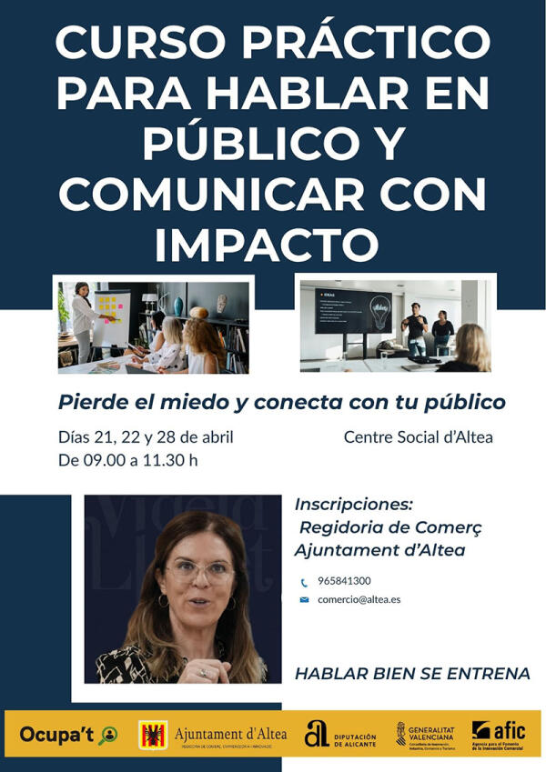 Comercio organiza un curso pr&aacute;ctico para hablar  en p&uacute;blico y comunicar con impacto