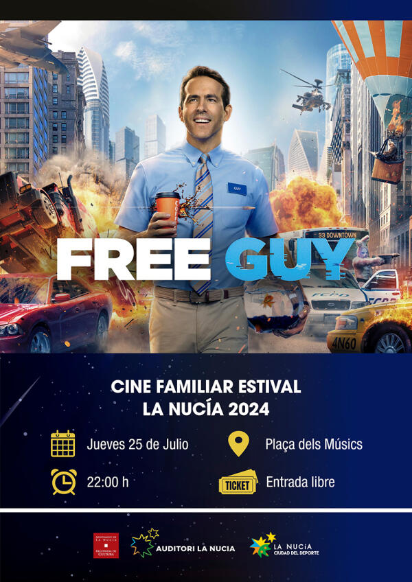 Quinta sesión de cine estival con “Free Guy” esta noche en la plaça dels Músics 