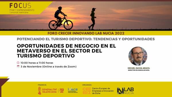 Mañana “Oportunidades de negocio en el metaverso en Turismo Deportivo” en el Foro Crecer Innovando