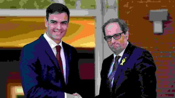 S&aacute;nchez y Torra ratifican el deshielo pese al desacuerdo sobre la autodeterminaci&oacute;n 