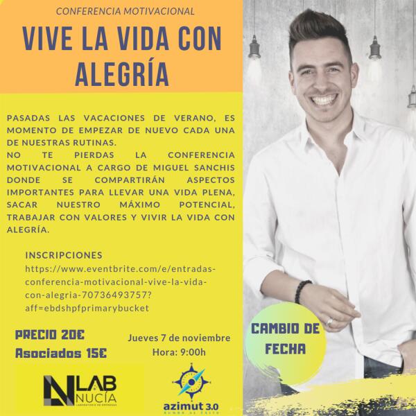 “Taller Motivacional” este jueves en el Lab_Nucia  