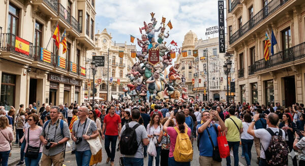 Las Fallas no logran que los hoteles valencianos cuelguen el cartel de completos.