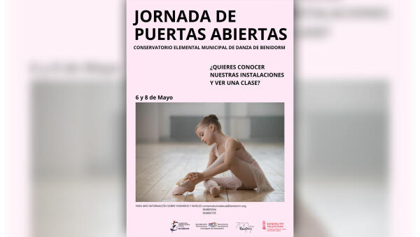 El Conservatorio de Danza de Benidorm organiza los días 6 y 8 de mayo unas jornadas de puertas abiertas para futuros alumnos 