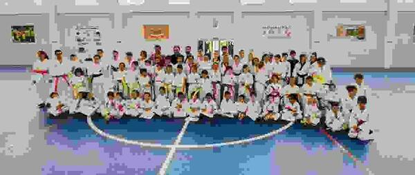 Cerca de cien deportistas se examinaron de cambio de cinturón de taekwondo en el pabellón de Finestrat 