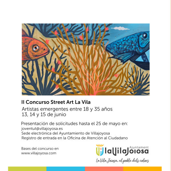 El Ayuntamiento de Villajoyosa convoca la segunda edición del Concurso Street Art La Vila Artistas Emergentes
