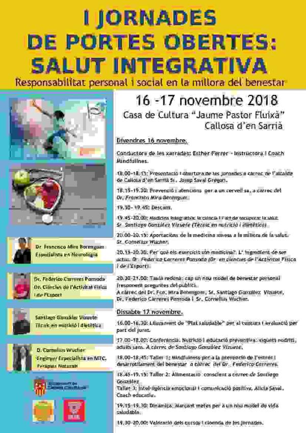  Callosa &middot; Arrancan ma&ntilde;ana las I Jornadas de Salud Integrativa 