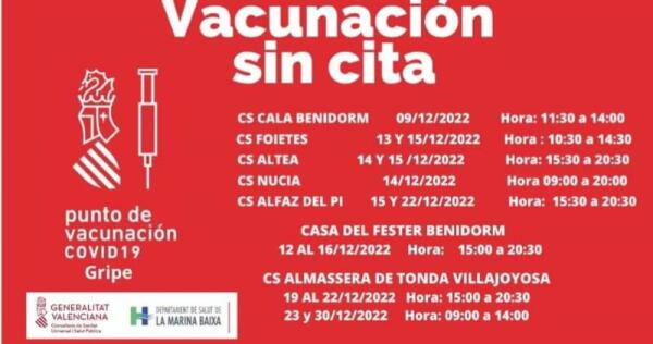 2ª Jornada de Puertas Abiertas del Centro de Salud de l’Alfàs para vacunación gripe-Covid 19