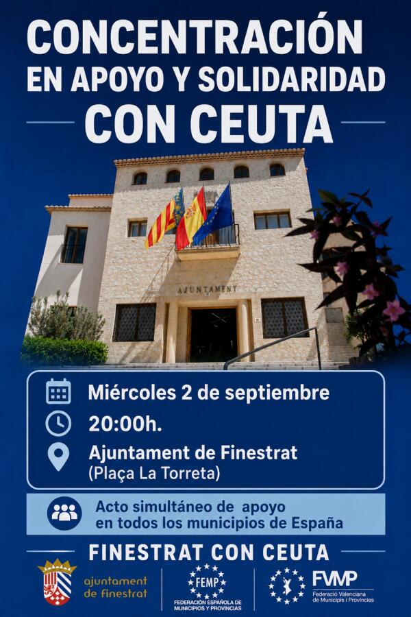 Finestrat se suma a la concentraci&oacute;n de apoyo a CEUTA el mi&eacute;rcoles 2 de septiembre