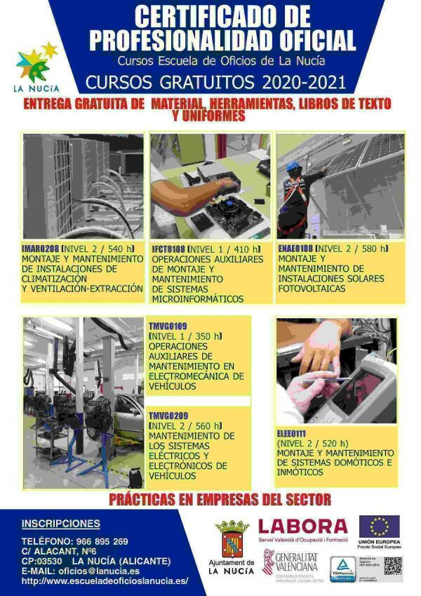 Últimas plazas para la Escuela de Oficios