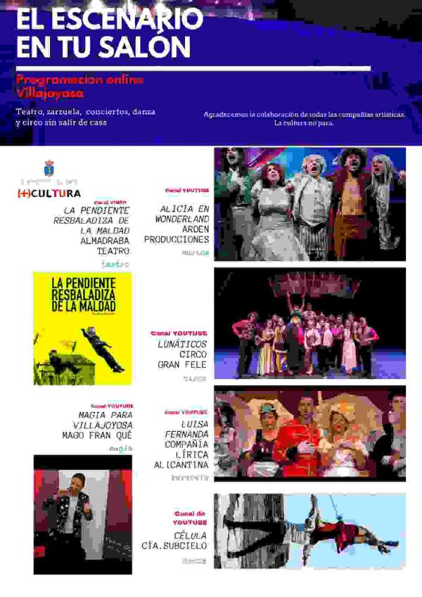 Cultura lanza la segunda edici&oacute;n de la programaci&oacute;n online &ldquo;L&rsquo;escenarialteu sal&oacute;&rdquo;.