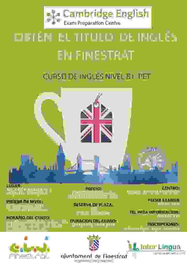 Todav&iacute;a quedan plazas para participar en el curso intensivo de ingl&eacute;s del b1 que se celebra en Finestrat