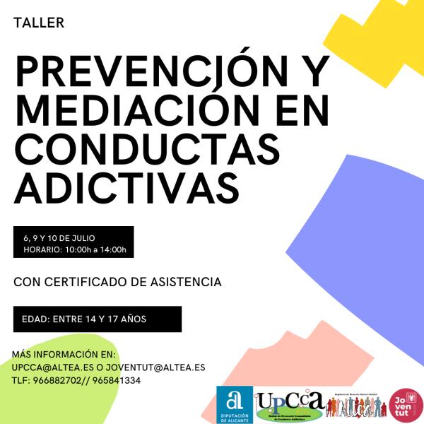 Bienestar Social y Juventud anuncian un nuevo taller para j&oacute;venes sobre &lsquo;Prevenci&oacute;n y mediaci&oacute;n en conductas adictivas&rsquo;.