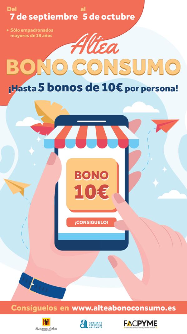 Una nueva campaña de Bono Consumo en Altea repartirá 276.394€ en bonos para el comercio local