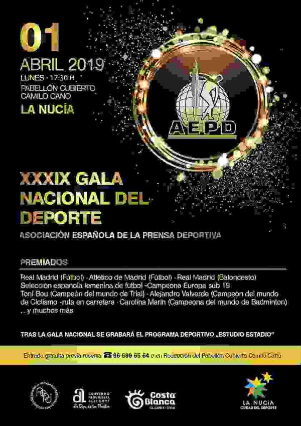 Últimas entradas para la Gala Nacional del Deporte en La Nucía 