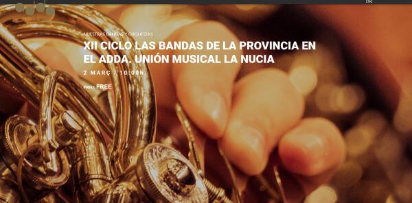 La Unió Musical de La Nucía actúa este domingo en el ADDA