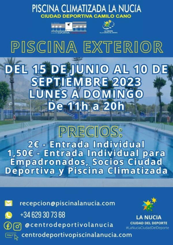 La Piscina al aire libre abre sus puertas el próximo jueves  