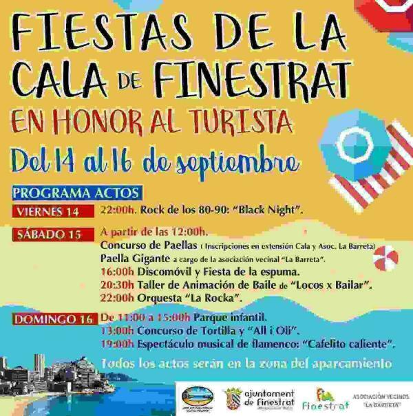 Finestrat celebra este fin de semana sus fiestas de la Cala en honor al turista  