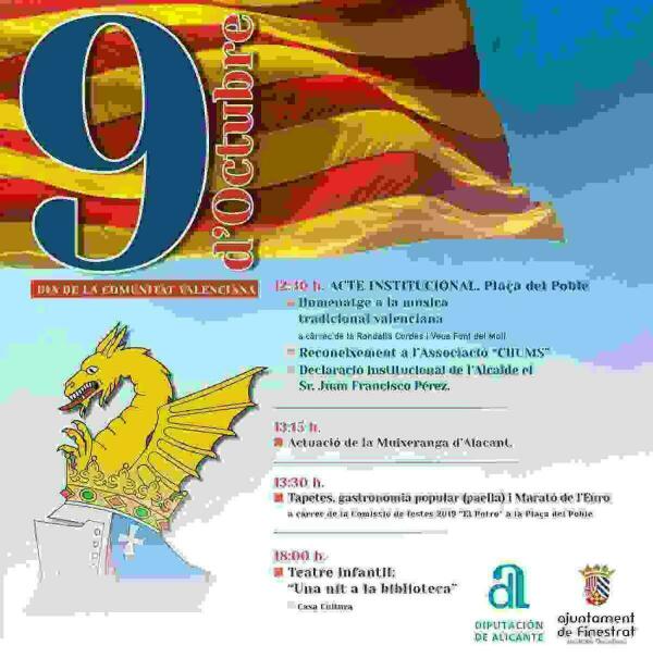 Finestrat conmemora el &ldquo;Nou d'Octubre&rdquo; con un homenaje a la m&uacute;sica valenciana m&aacute;s tradicional