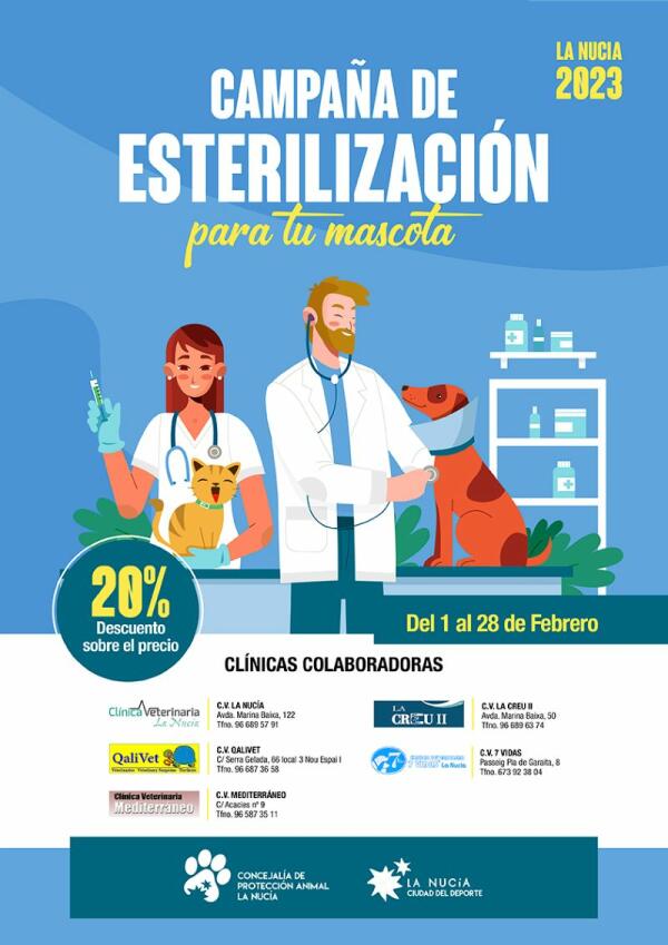 La Campaña de Esterilización de mascotas particulares arranca el 1 de febrero 