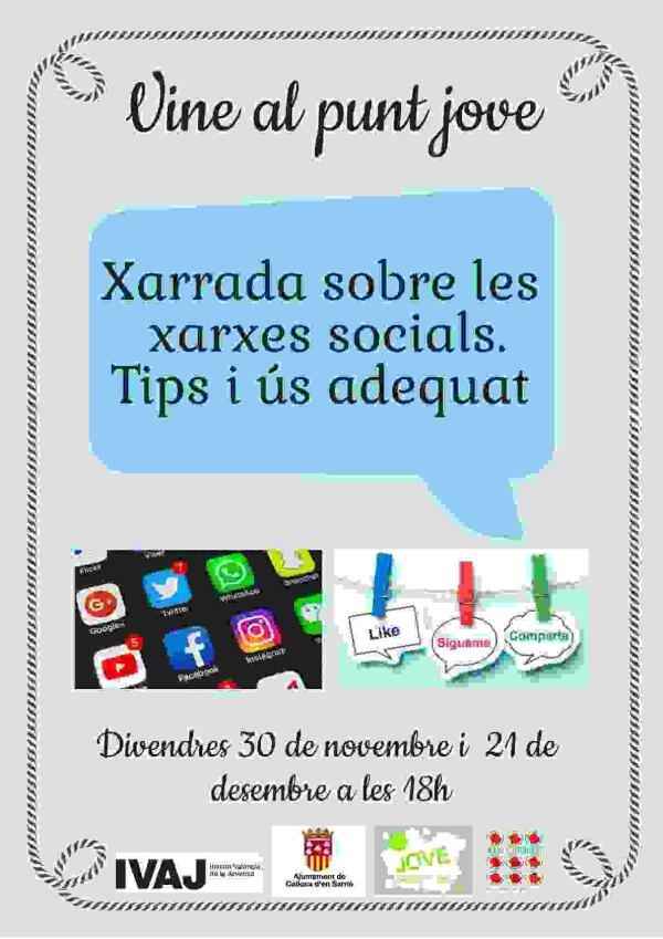  Callosa &middot; El Punt Jove acoger&aacute; dos charlas sobre redes sociales