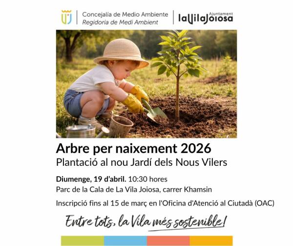 Vuelve &ldquo;Arbre per naixement&rdquo; a Villajoyosa para homenajear a los beb&eacute;s nacidos en 2025 