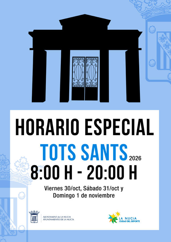 El Cementerio de La Nuc&iacute;a ampl&iacute;a su horario por &ldquo;Tots Sants 2026&rdquo;
