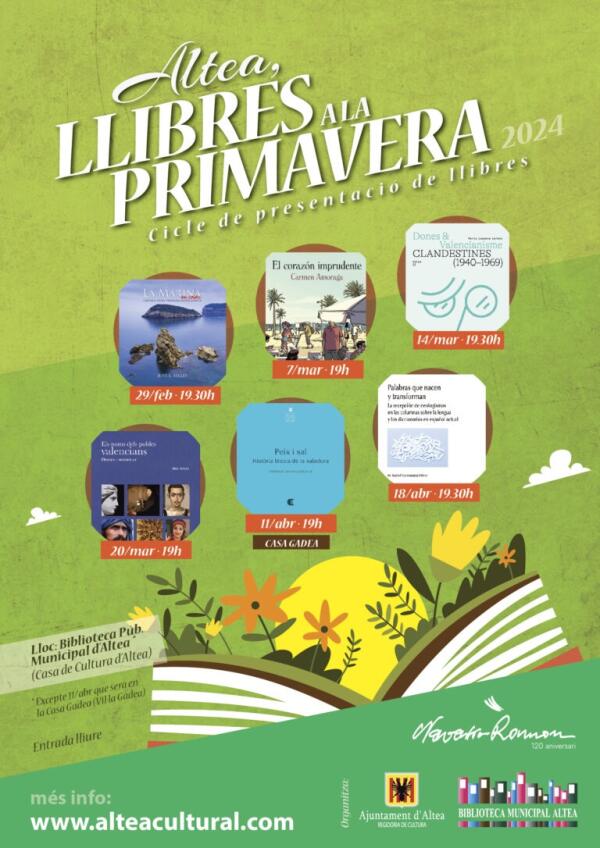 Cultura presenta una nueva edición del ciclo ‘’Altea, llibres a la primavera’’