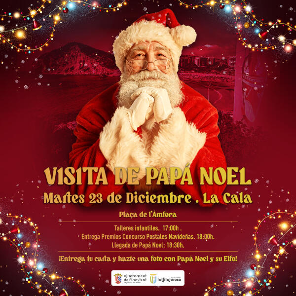 FINESTRAT PREPARA LA LLEGADA DE PAP&Aacute; NOEL A LA CALA EL MARTES 23 DE DICIEMBRE