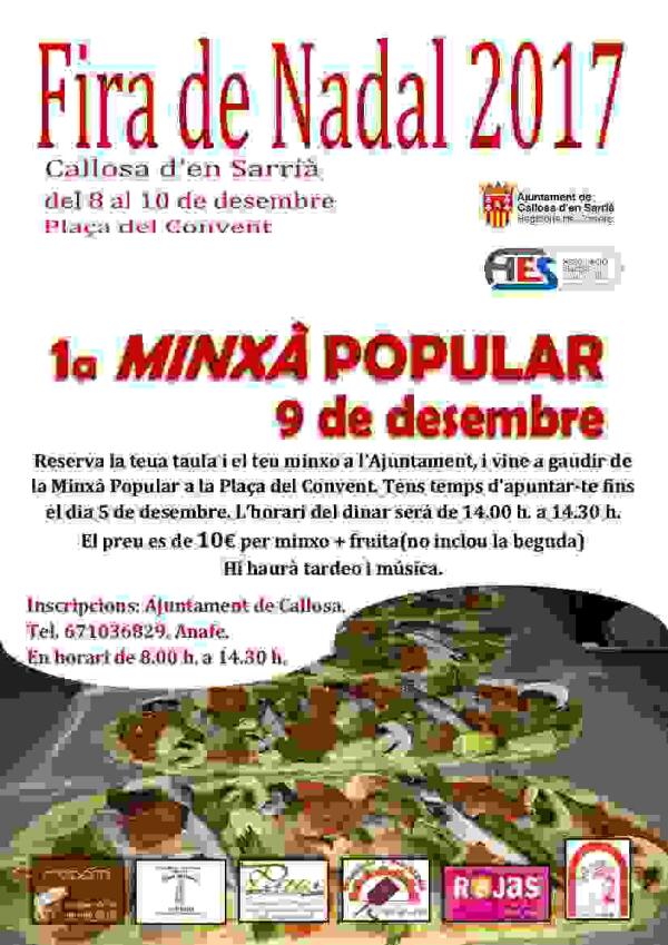 Callosa d&rsquo;en Sarri&agrave; organiza la 1&ordf; Minx&agrave; Popular el pr&oacute;ximo 9 de diciembre 