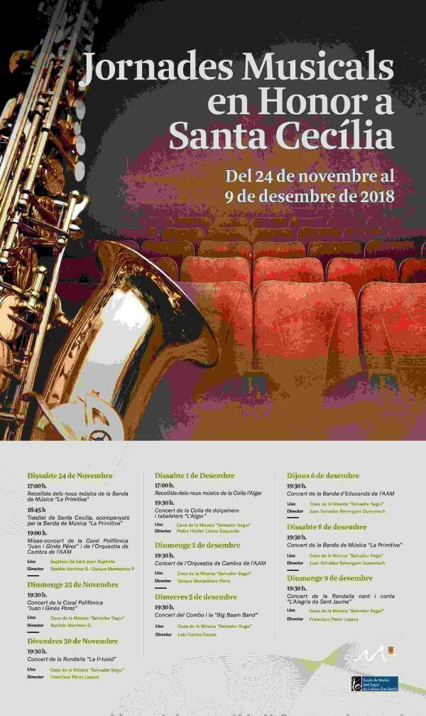 Callosa · La AAM celebra la XXXVII Jornadas Musicales en honor a Santa Cecilia